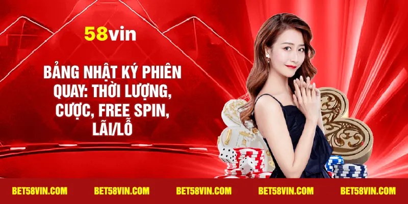 Bảng nhật ký phiên quay: thời lượng, cược, free spin, lãi/lỗ